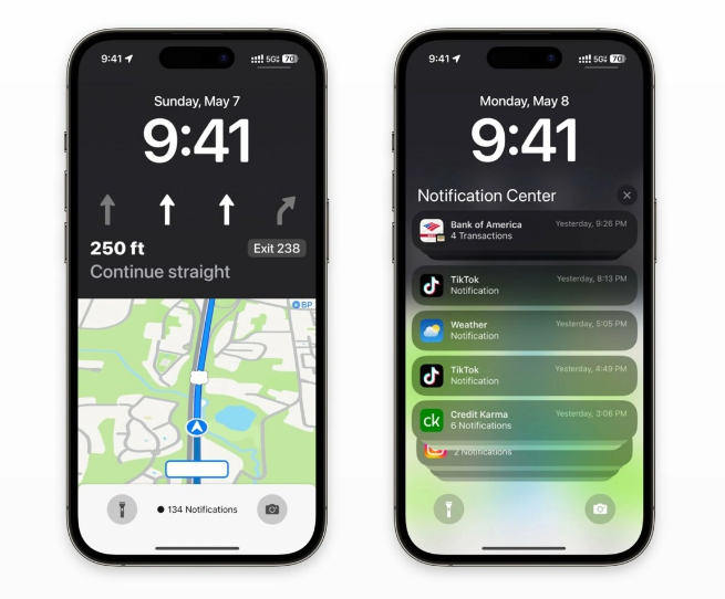 七台河苹果维修服务分享iOS17锁屏地图导航半屏显示长什么样 